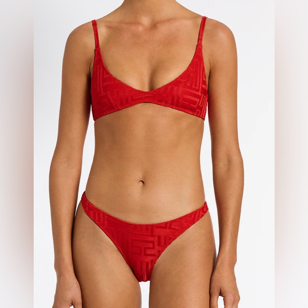 Triangl Swim Bikini Maia Top and Cheeky Bottom Red Size Small